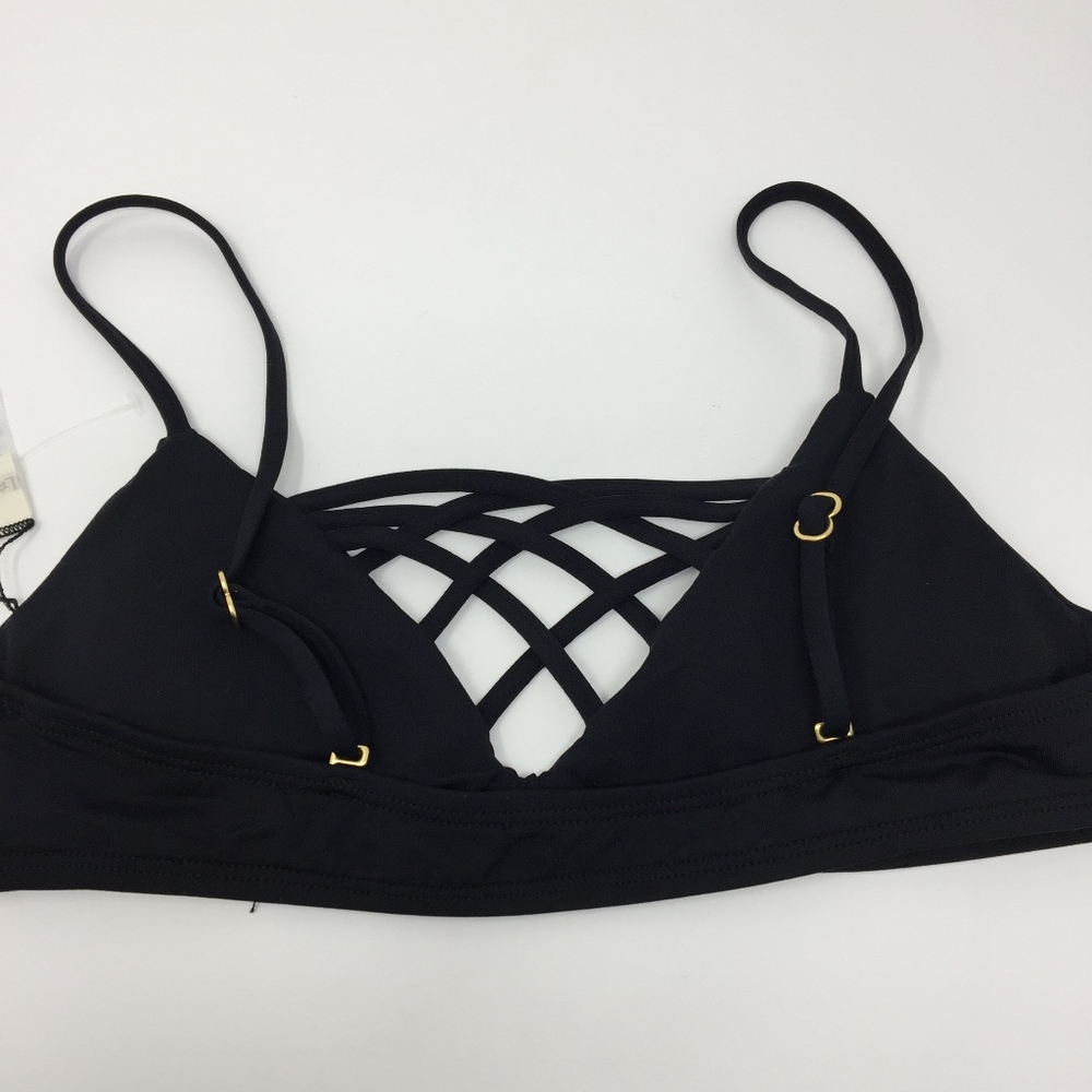 L*Space Jaime Crisscross Bralette Bikini Top Black - image 8